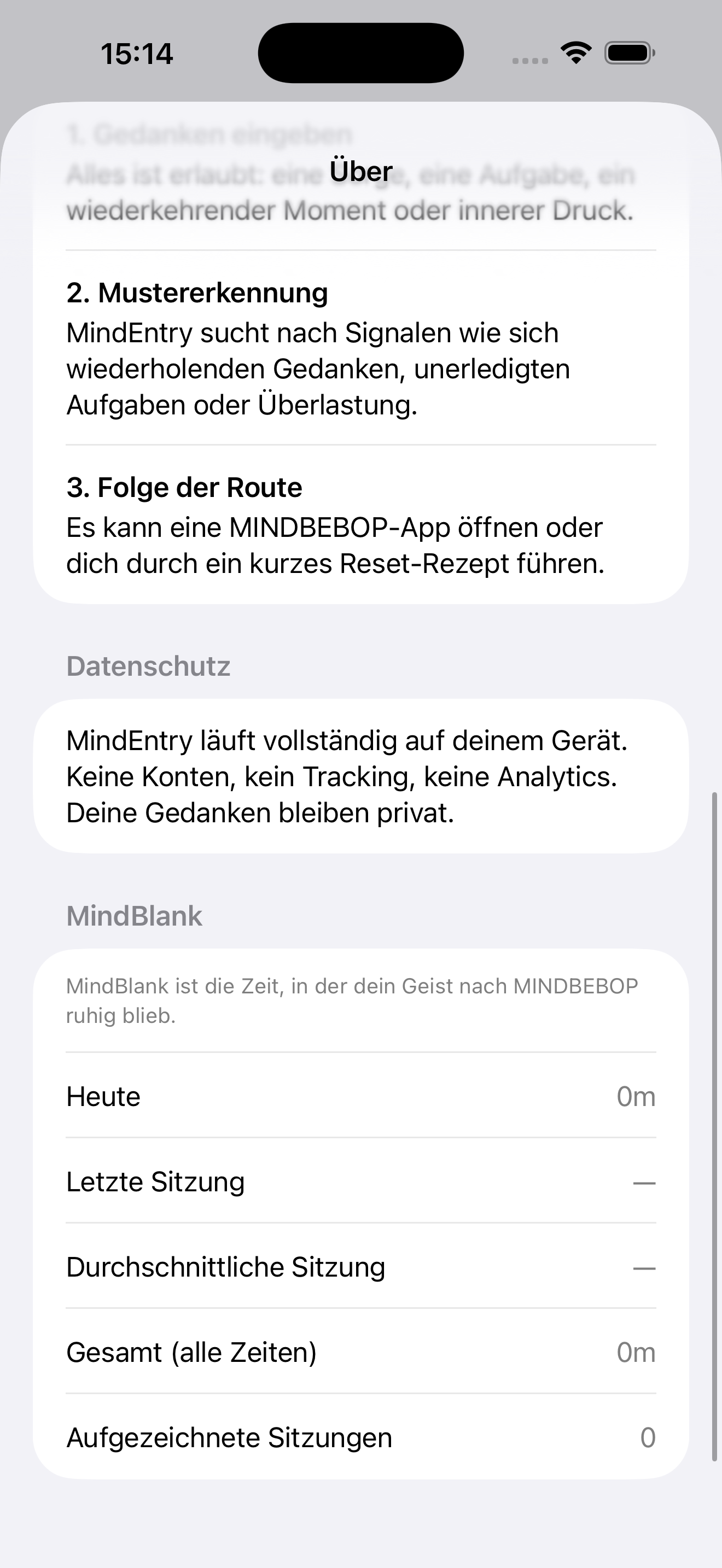 MindBlank-Beispiel in MindEntry