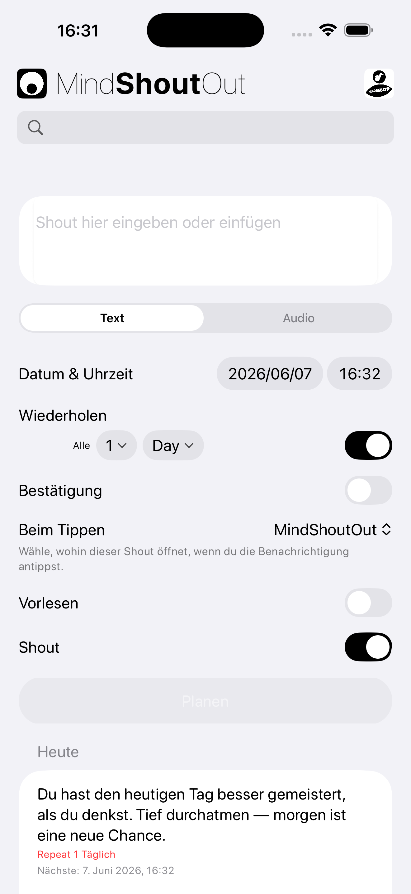MindShoutOut screenshot
