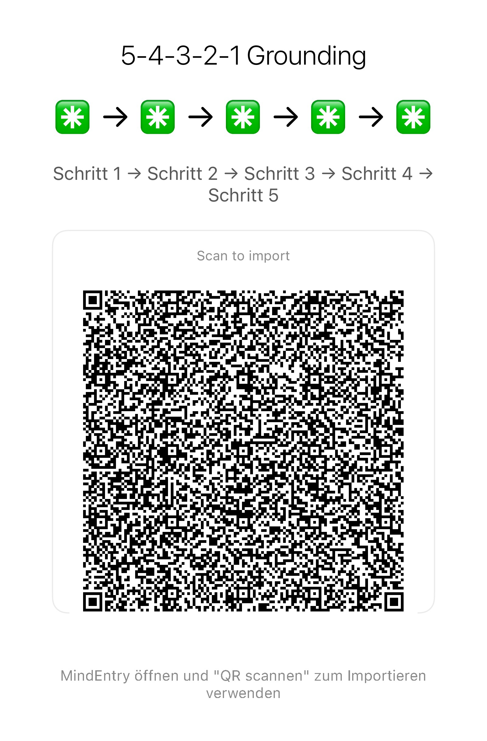 MindEntry-Import-QR-Code für 5-4-3-2-1 Grounding