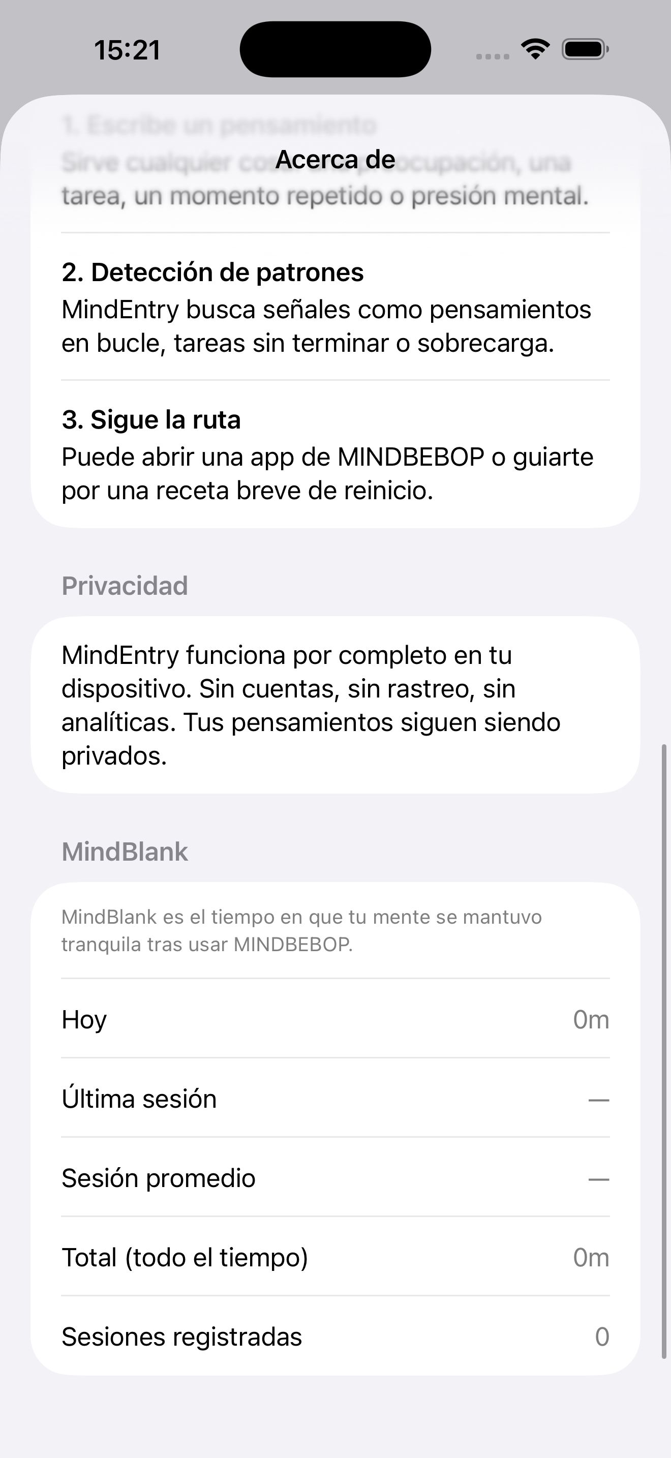 Ejemplo de MindBlank en MindEntry
