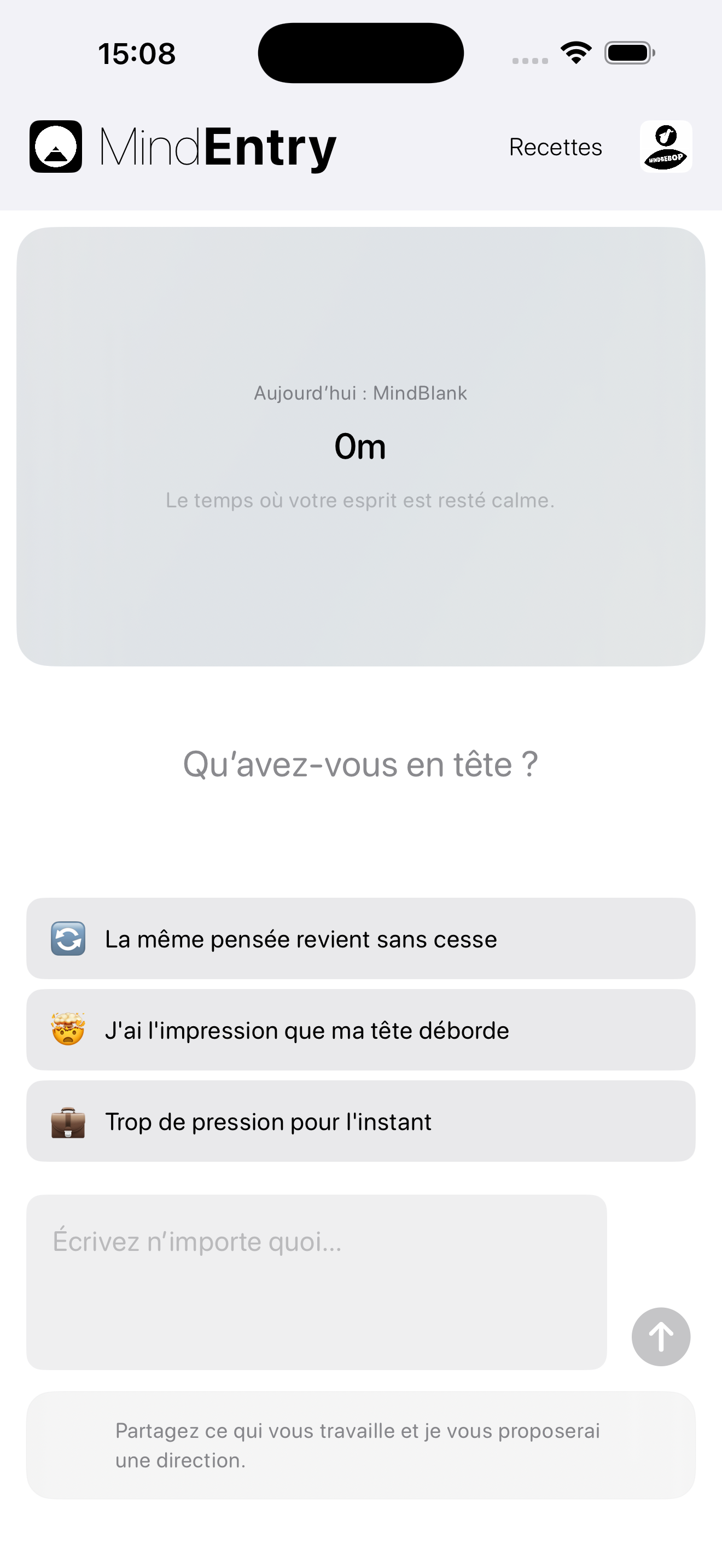 MindBlank dans MindEntry