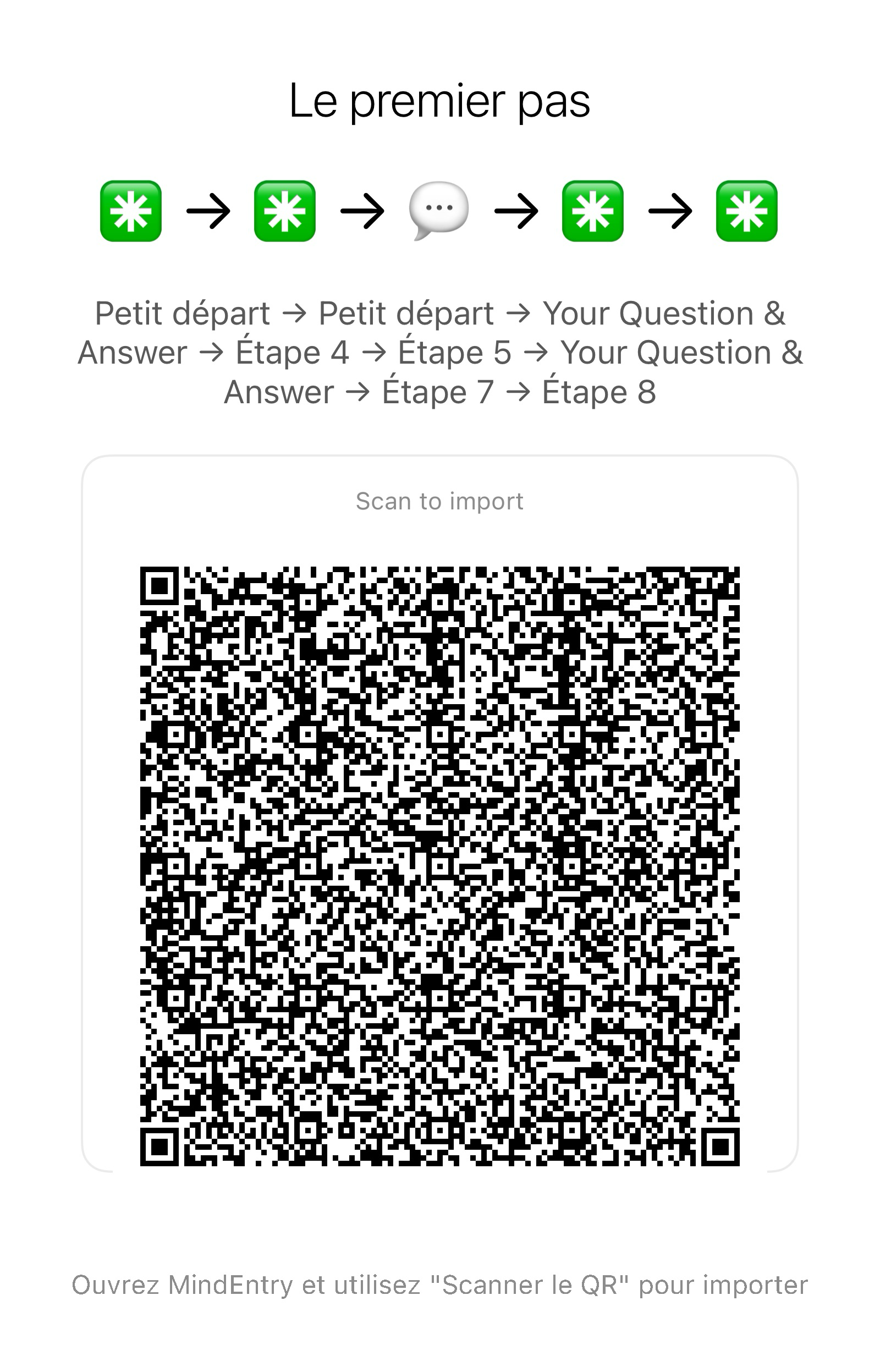 Code QR d’importation MindEntry pour The First Move