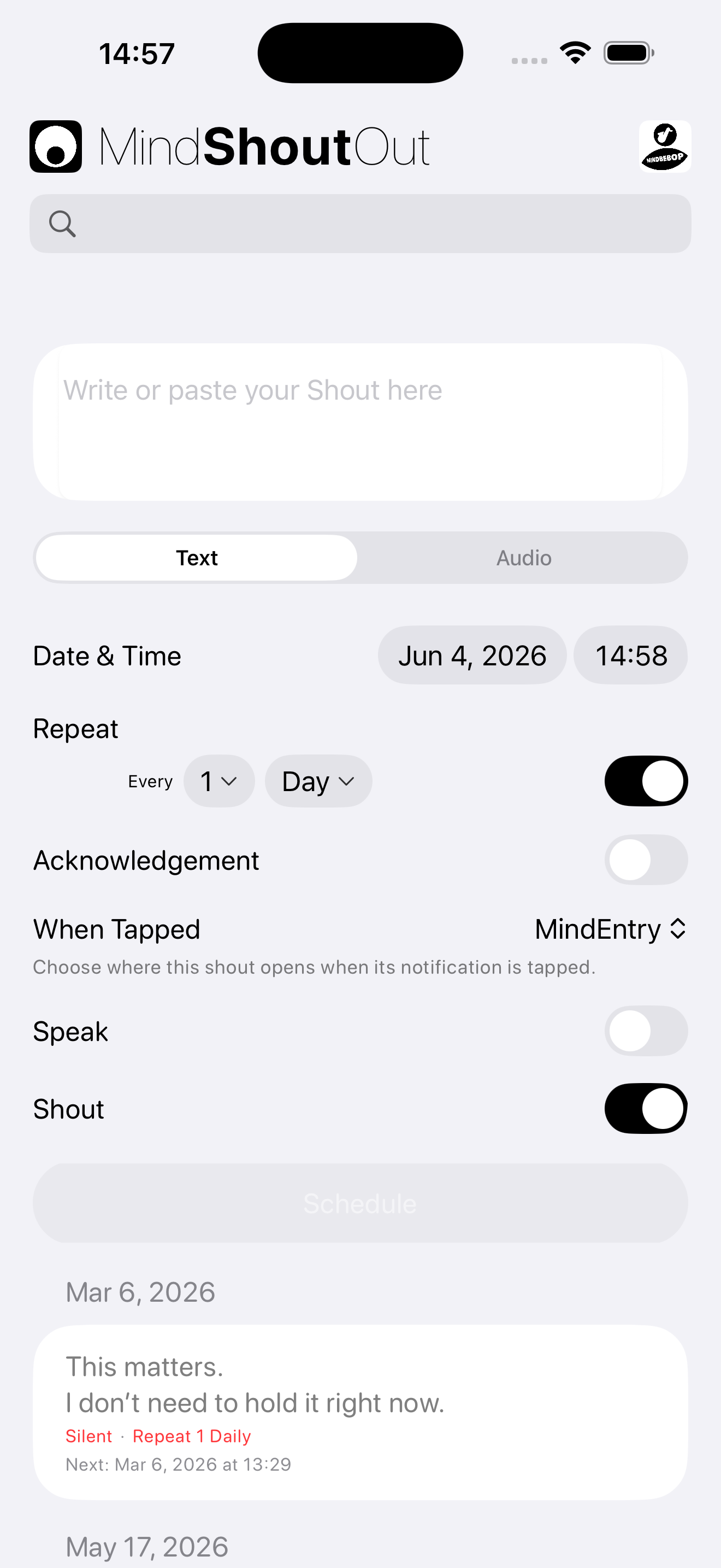 MindShoutOut screenshot