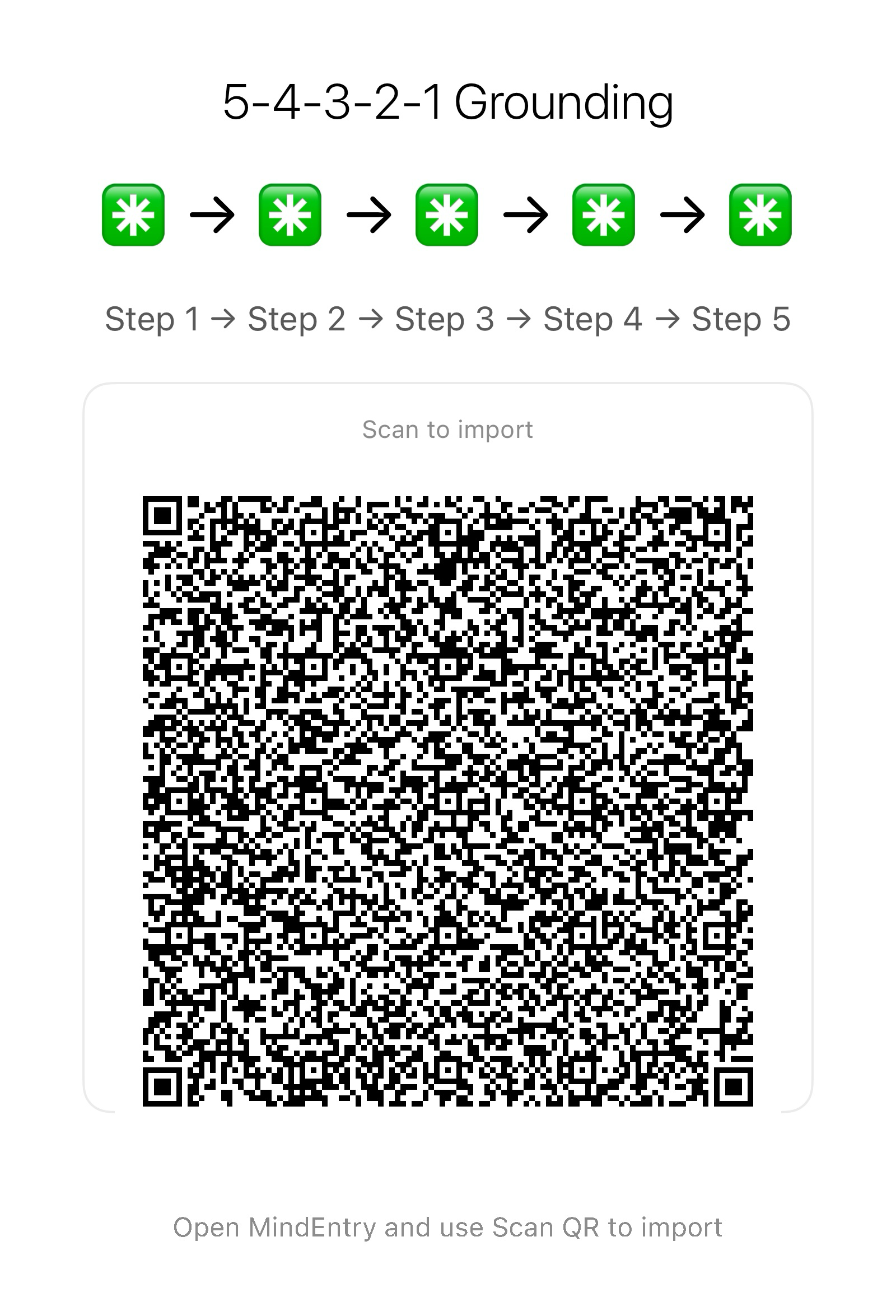 MindEntry import QR code for 5-4-3-2-1 Grounding