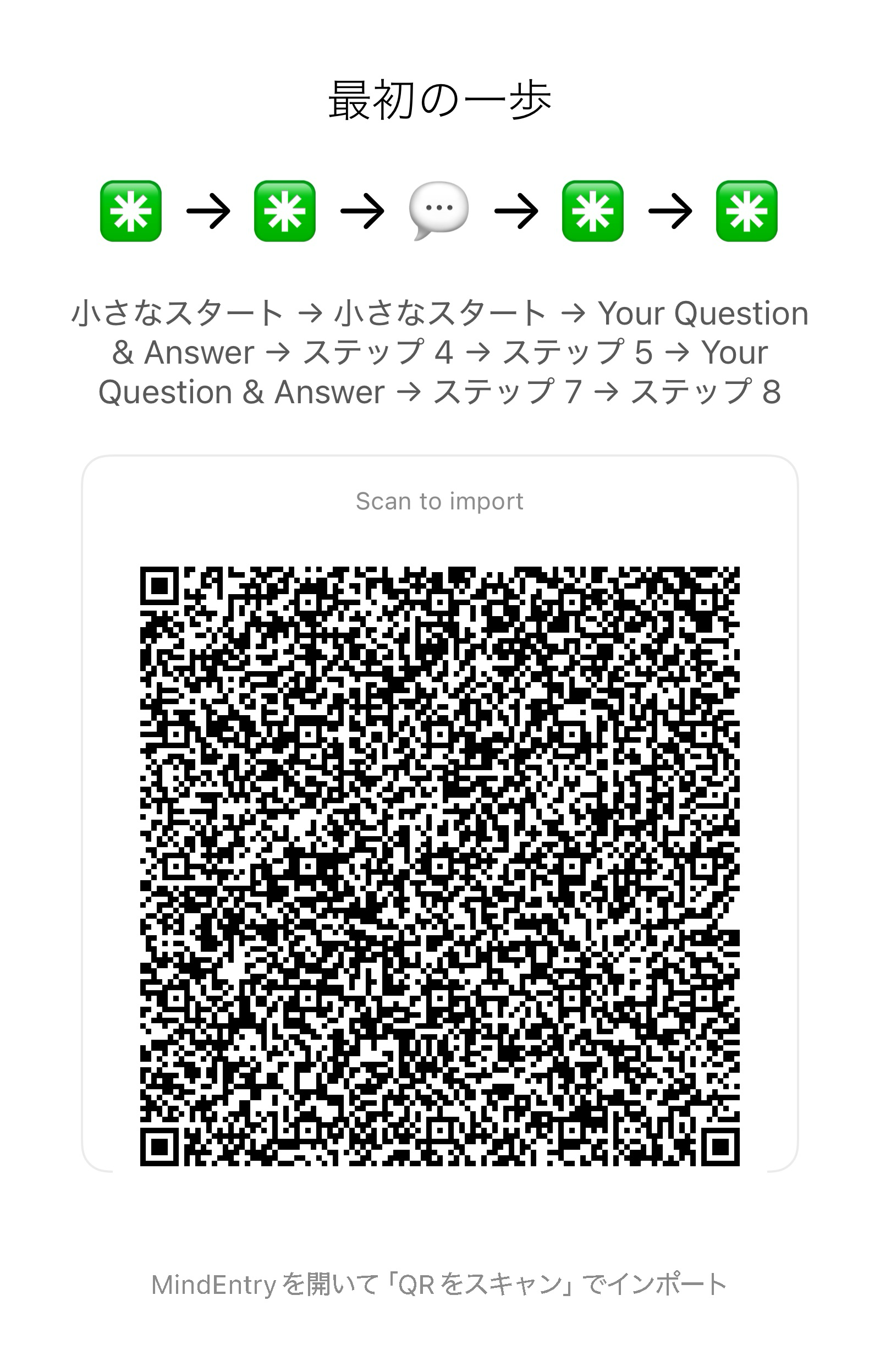 The First MoveをMindEntryにインポートするQRコード