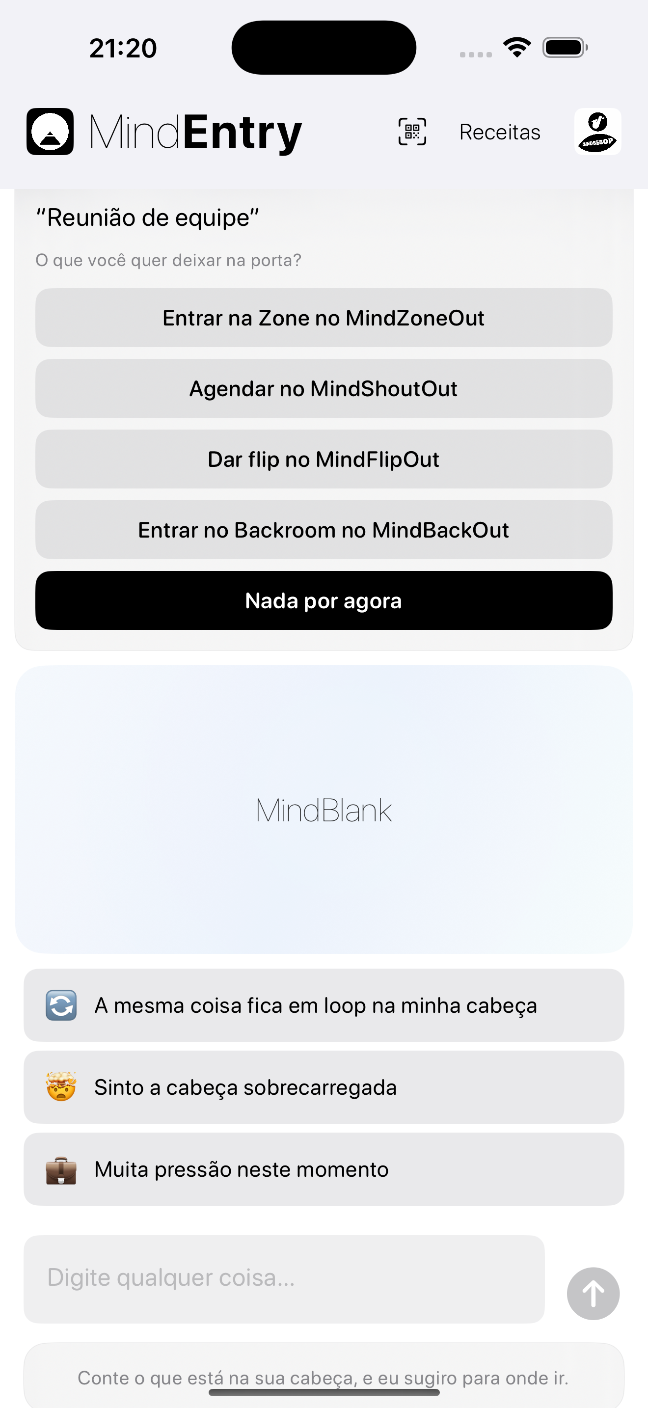 Prompt do MindPreCog para retornos repetidos no MindEntry